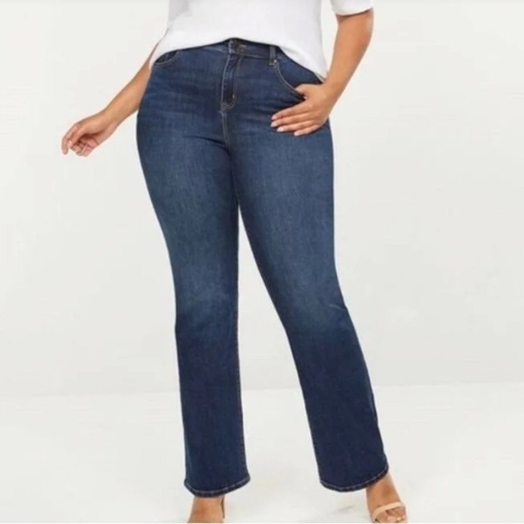 Lane Bryant Mid Rise Dark Wash Boot Jean size 22 Short - Picture 1 of 6